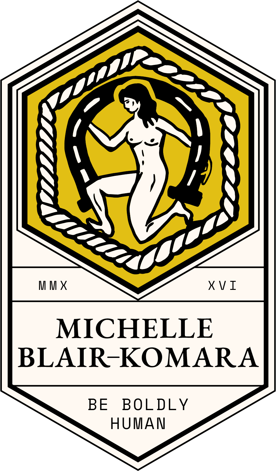 michelle blair-komara badge lockup